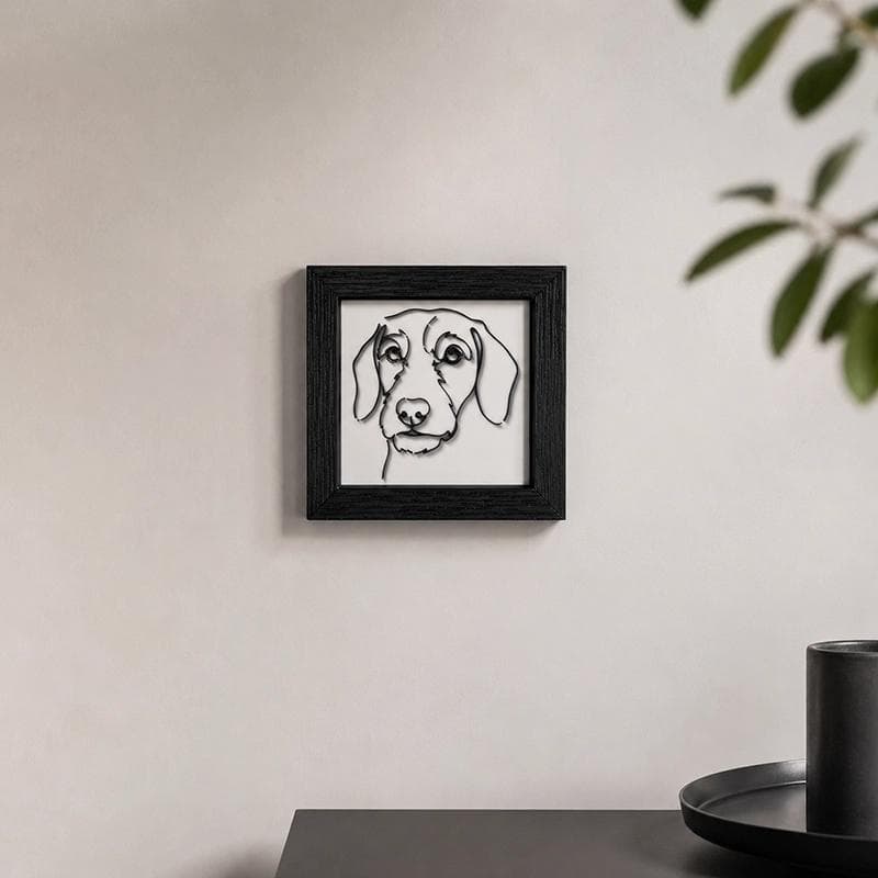 decoración pared cuadro de perro teclee