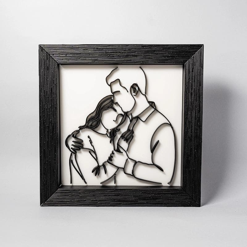cuadro-personalizado-pareja-line-art-3d-marco-negro